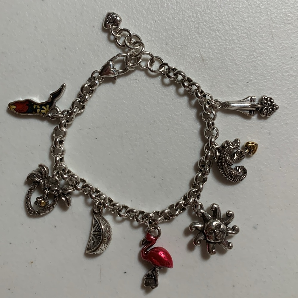 EUC Brighton Florida Charm Bracelet - 8 3/4”